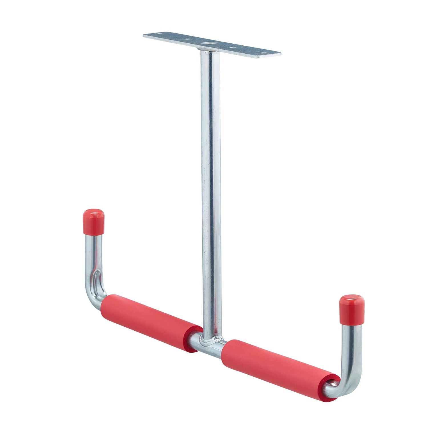 Relaxdays Deckenhaken 2er Set Stahl Silber mit Abrutschschutz 30 cm x 42 cm x 2,5 cm 0,5 kg