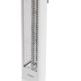 Weißer Vasner Infrarot-Standheizstrahler HeatTower Mini 1500W mit Fernbedienung.