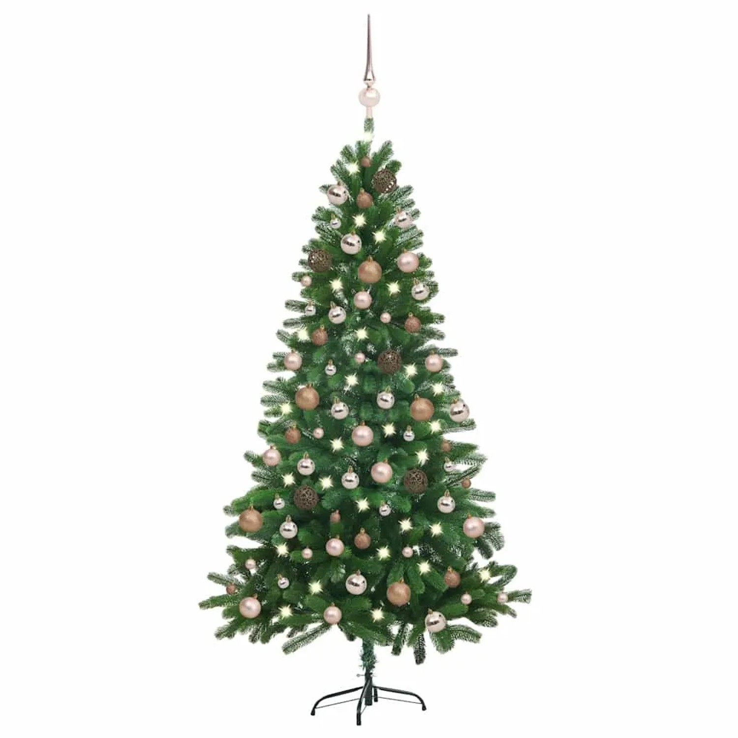 vidaXL Künstlicher Weihnachtsbaum mit Beleuchtung & Kugeln 180 cm Grün 3077641