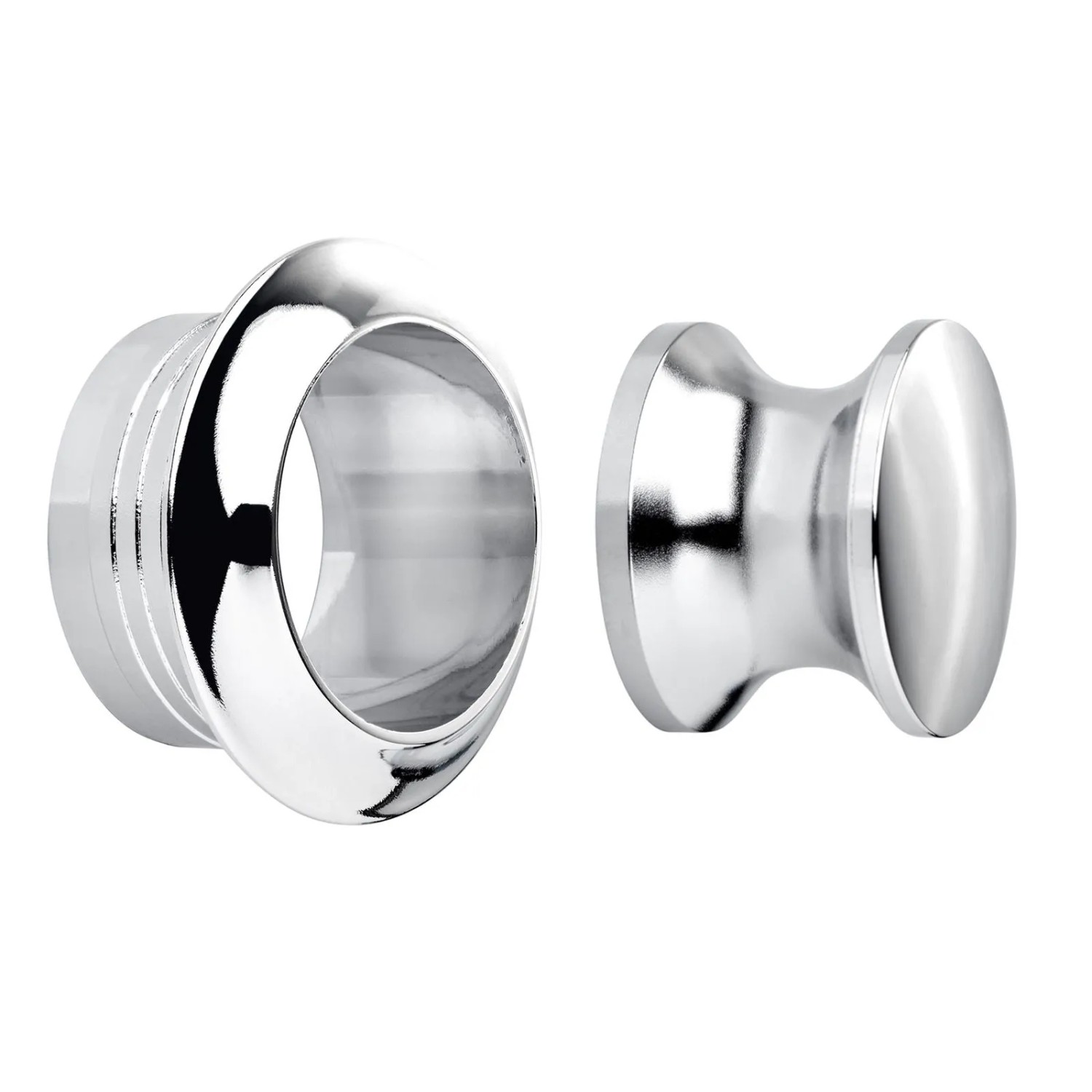 SOTECH Push Lock Druckknopf Ø23 mm Chrom Poliert inkl. Rosette für 16 mm Türstärke Passend für Drehstangen Schloss Aufbauschloss