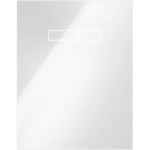 Tecelux WC-Drückerplatte aus Glas, Weiß, mit Sen-Touch Elektronik für berührungslose Spülung.