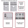MCW Wandgarderobe C89 im Shabby-Look, naturbraun, mit 8 Haken (4 groß, 4 klein) und HOME Schriftzug.