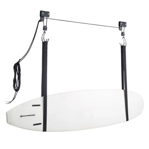 Relaxdays Fahrrad Deckenlift Metall Schwarz Platzsparend 14 m 57 kg