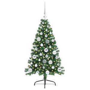 vidaXL Künstlicher Vorbeleuchteter Weihnachtsbaum Grün 120 cm PVC 3396994
