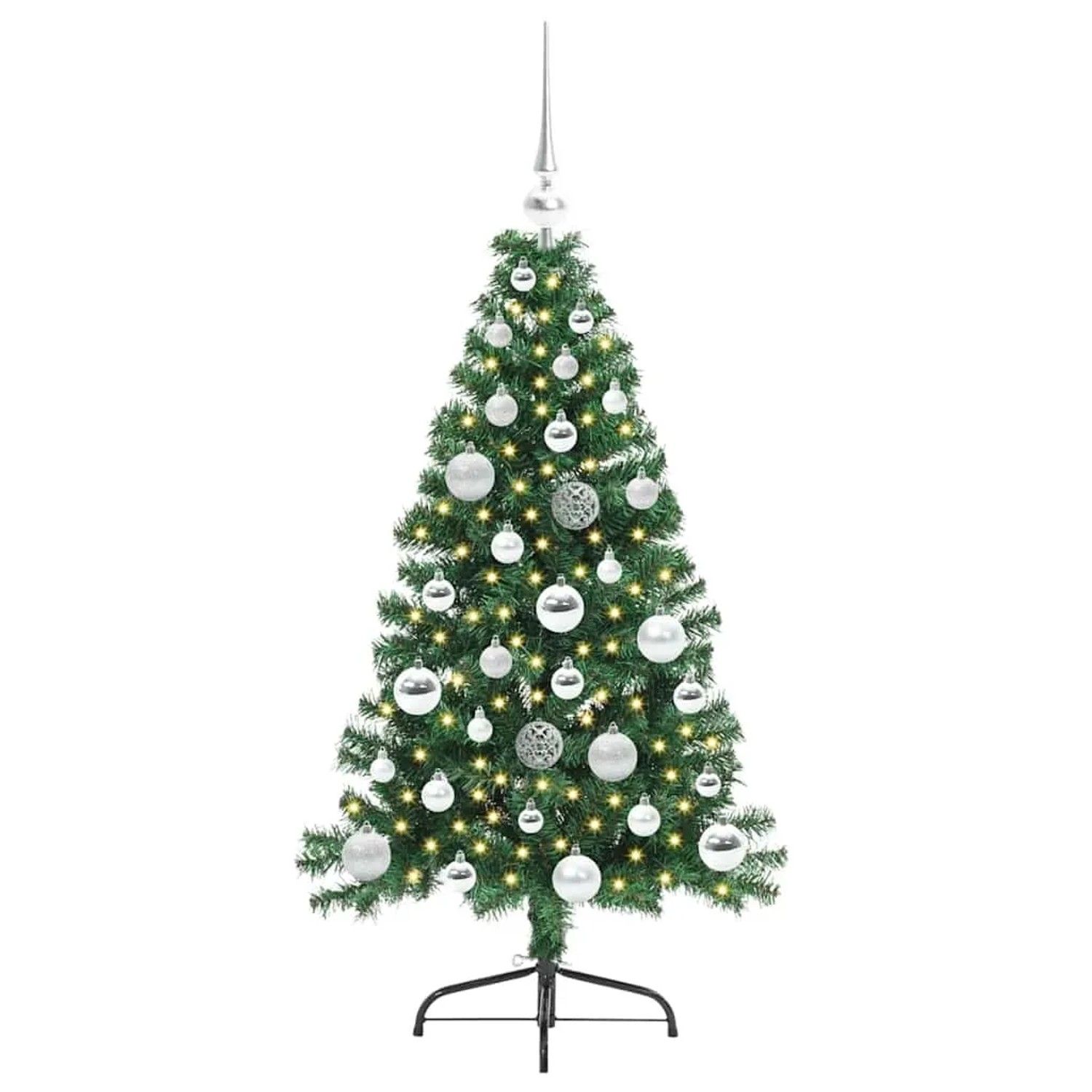 vidaXL Künstlicher Vorbeleuchteter Weihnachtsbaum Grün 120 cm PVC 3396994