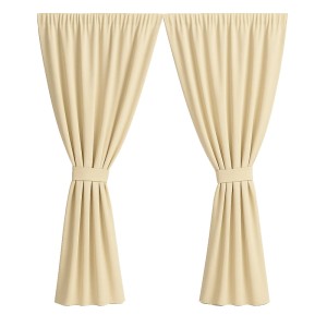 Beige Outdoor Vorhänge (2 Stk.) für Garten, Terrasse oder Balkon.