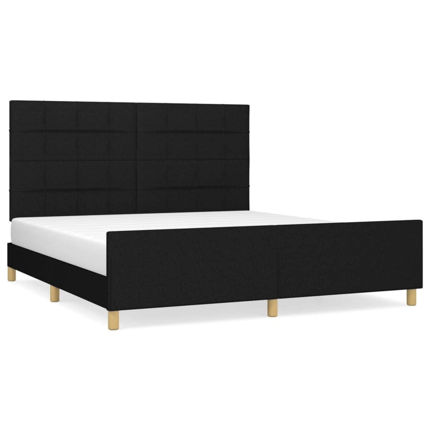 vidaXL Bettgestell mit Kopfteil Schwarz 180x200 cm Stoff Modell 71369103 günstig online kaufen