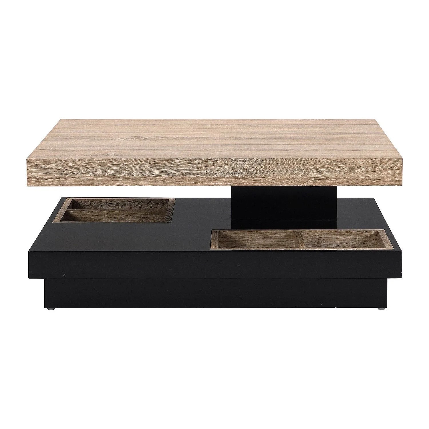 Vente-unique Couchtisch Fausto Schwarz  Naturfarben Hell 80 cm