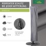 Graue Schutzhülle für Ampelschirm von Mehr Garten, passend für runde und eckige Schirme.