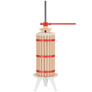 Wiltec Obstpresse 30L: Maischepresse aus Holz und Metall mit Presstuch für Wein und Saft.