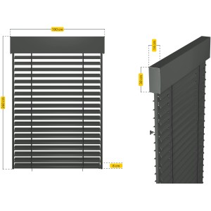 Schellenberg Raffstore Express, anthrazit, mit Maßen. Sonnenschutz für Fenster und Fassade.