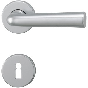 AnsaPro Zimmertür-Rosettengarnitur Ems Alu Natur, Türbeschlag aus Aluminium.