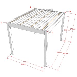 Dreamgarden Pergola 3 x 4 x 2,7 m Verona Elektrisch Weiß Lamellendach