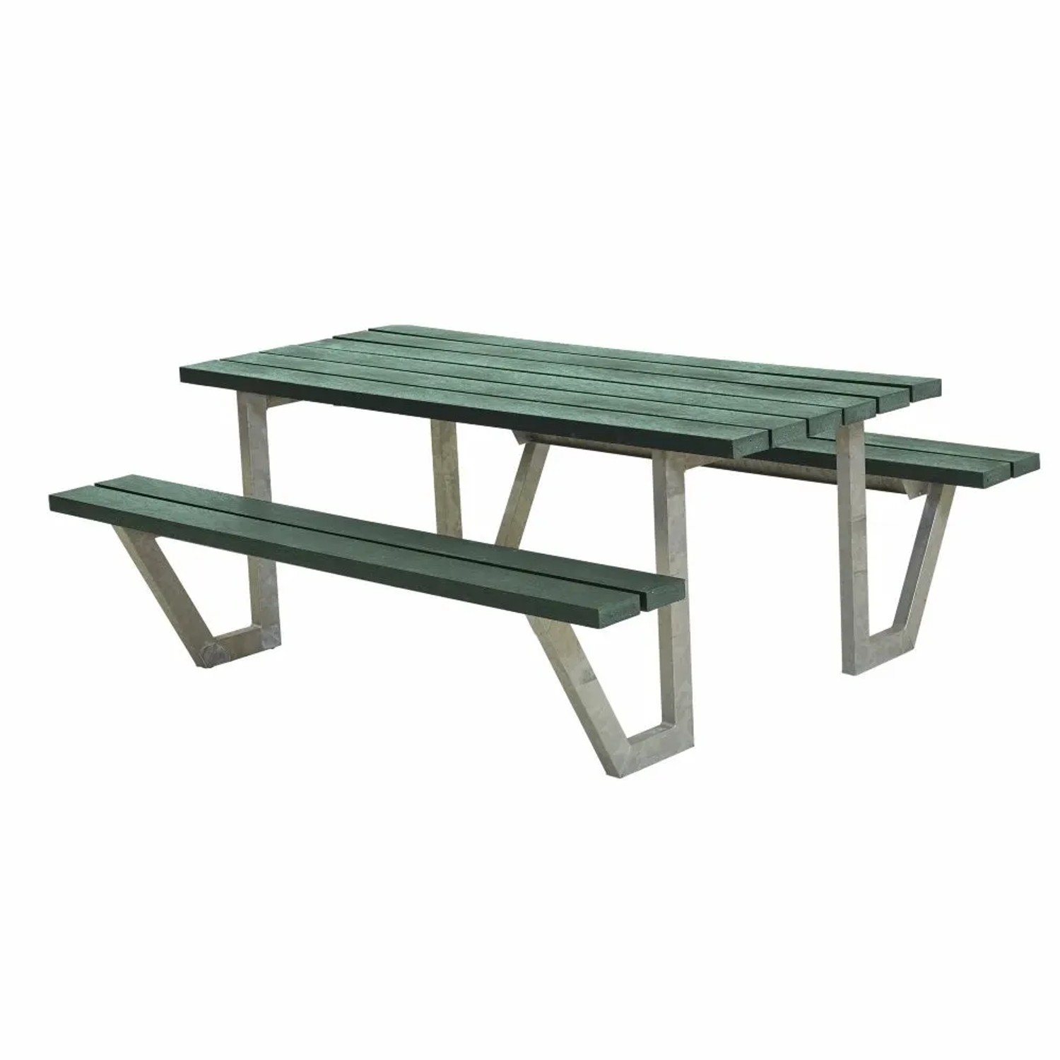 PLUS Gartensitzgruppe 177 cm Grün Retex Pflegeleichte Tisch-Bank-Kombination für Draußen