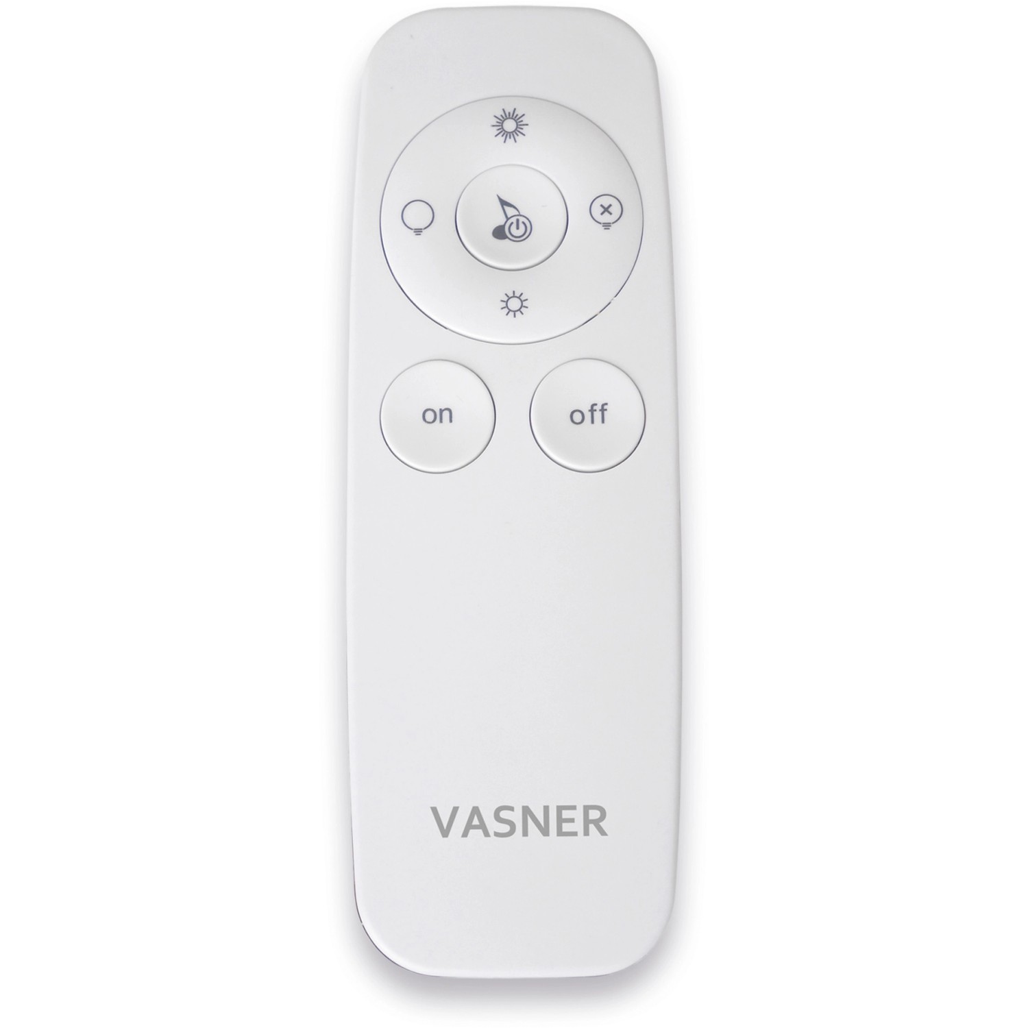 Fernbedienung für VASNER Appino BEATZZ Infrarot-Heizstrahler zur Steuerung von Wärme, Licht und Musik.