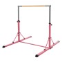 Pinkes, höhenverstellbares Gymnastik Turnreck mit Holzstange. Stabiles Sportgerät für Kinder, faltbar.