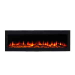 EL Fuego Elektrokamin Lausanne, 105 cm breit, mit Flammeneffekt und schwarzem Rahmen.