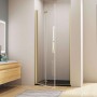 AICA Nischentür, 80cm, gold gebürstet, Falttür/Drehtür, 6mm ESG Glas für Duschkabinen.