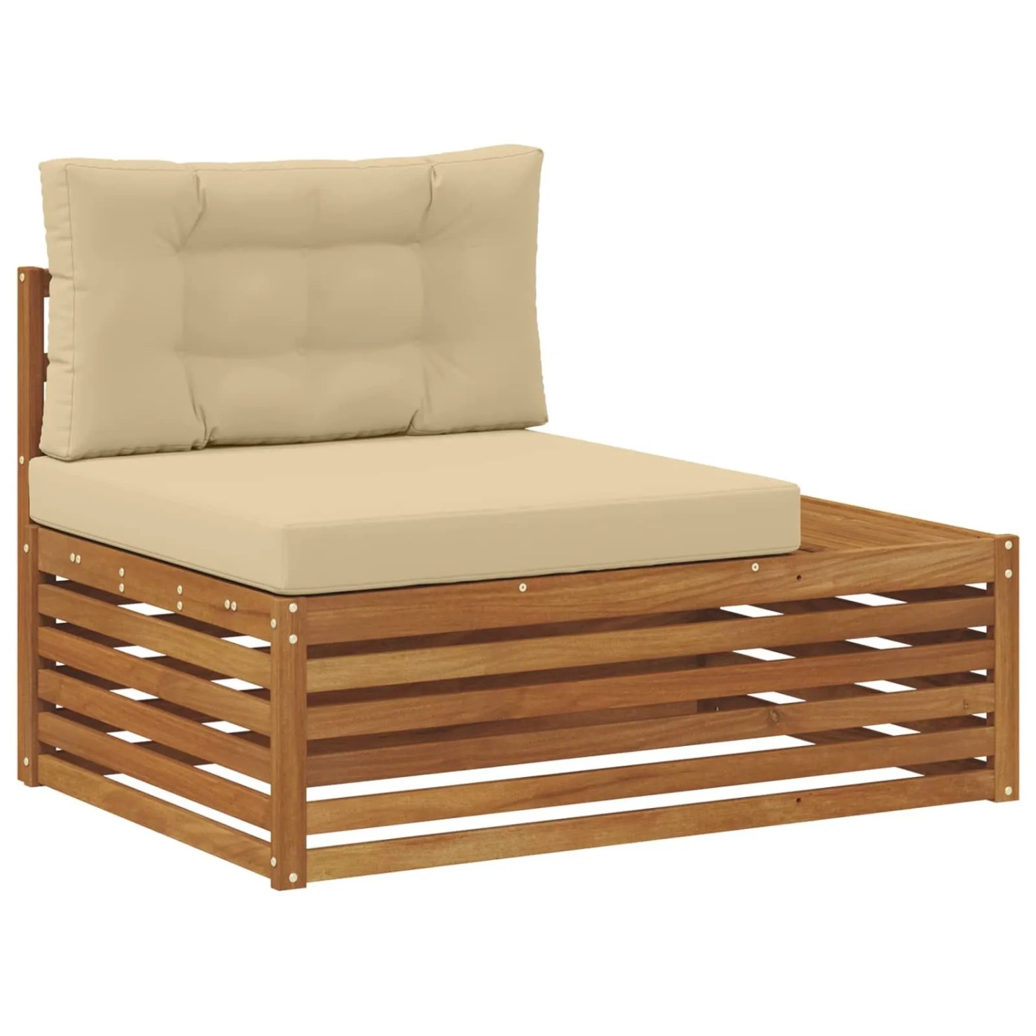 vidaXL Outdoor Endsofa 3 Stück Natur und Beige 115 x 83 x 73 cm 900576