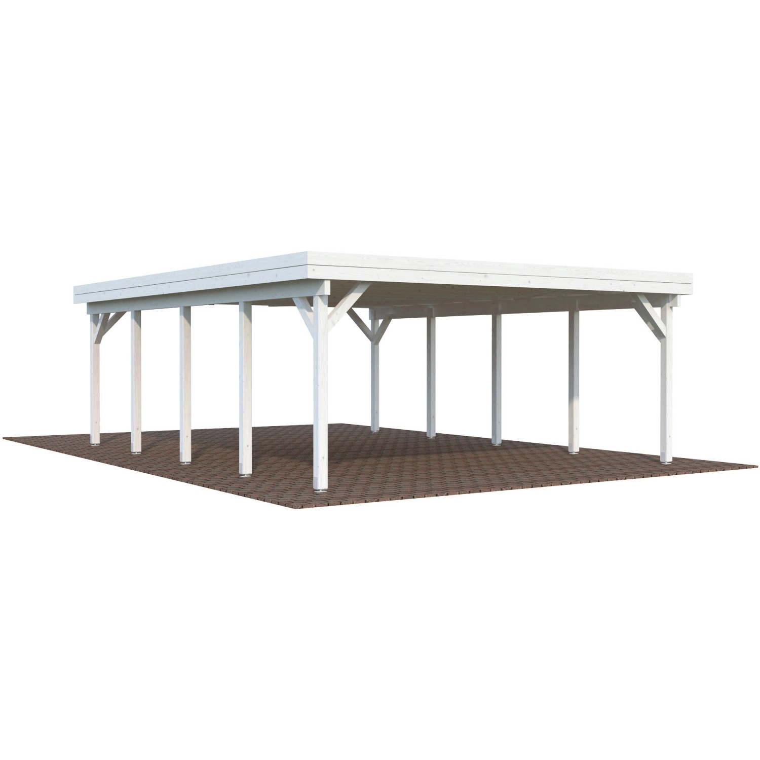 Palmako Carport Karl 40,6 m² Weiß Grundiert 600 cm x 762 cm