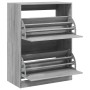 vidaXL Schuhschrank mit 2 Klappen Grau Sonoma 80x42x108 cm 3214404_5