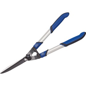 LUX Hand-Heckenschere mit Aluminiumgriffen und blauem Kunststoffgriff.