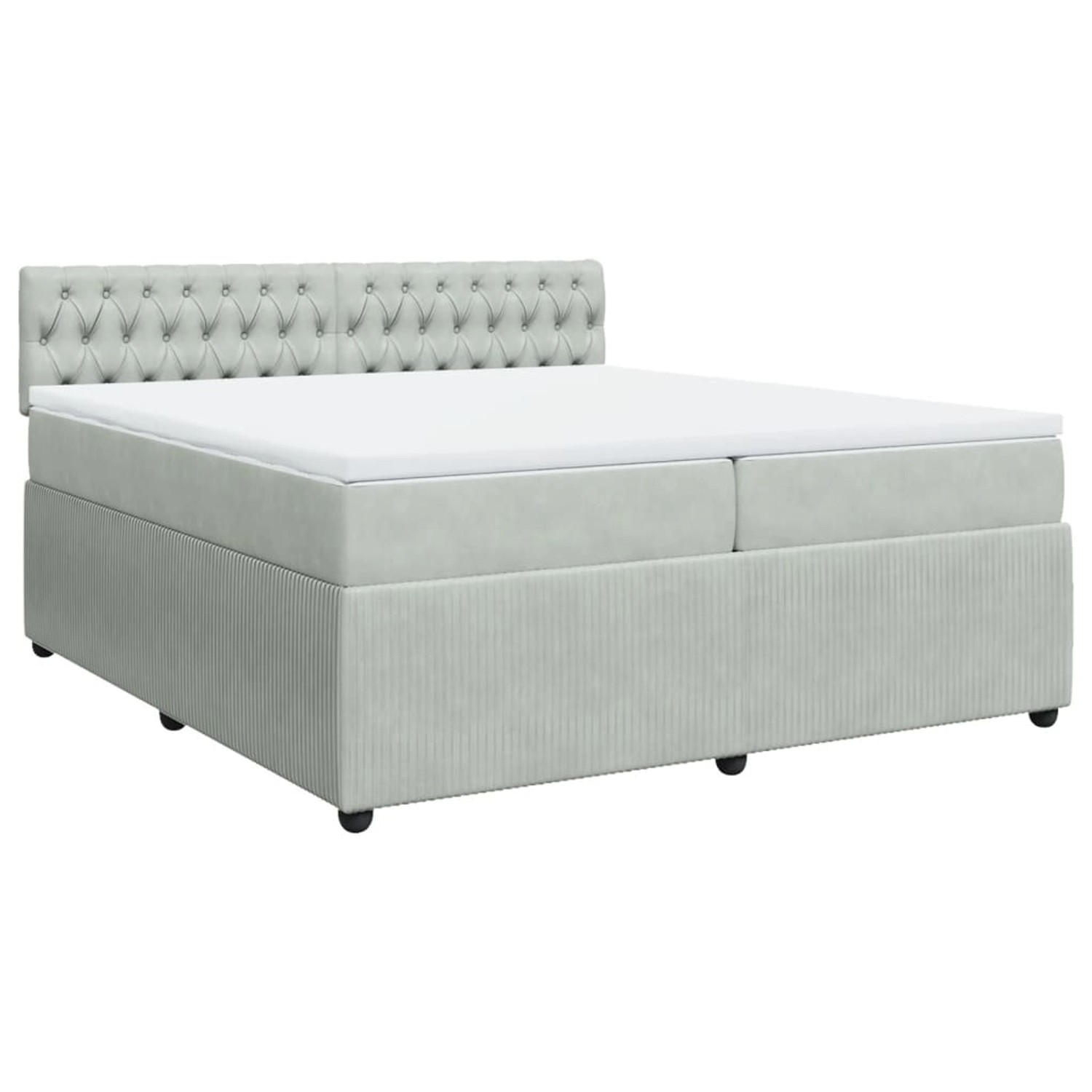 vidaXL Boxspringbett mit Matratze Hellgrau 200x200 cm Samt2104266 günstig online kaufen