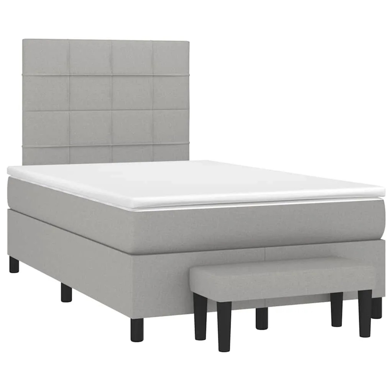 vidaXL Boxspringbett mit Matratze Hellgrau 120x190 cm Stoff 3270355 günstig online kaufen