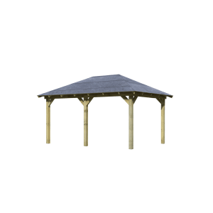 CHILLROI Garten Pavillon Luxmburg aus kesseldruckimprägniertem Holz mit Walmdach.