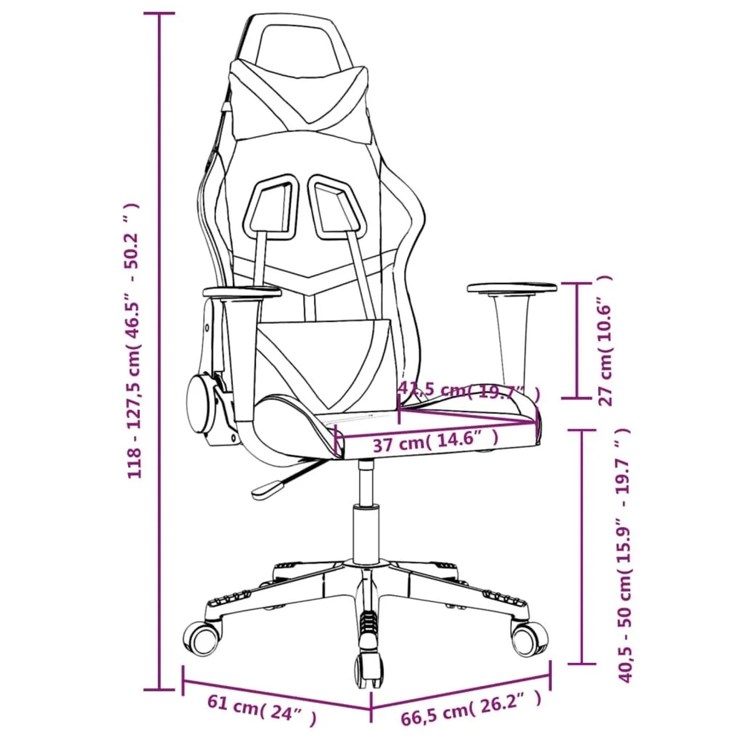 vidaXL Gaming-Stuhl mit Massagefunktion Schwarz und Rot Kunstleder 345424_14