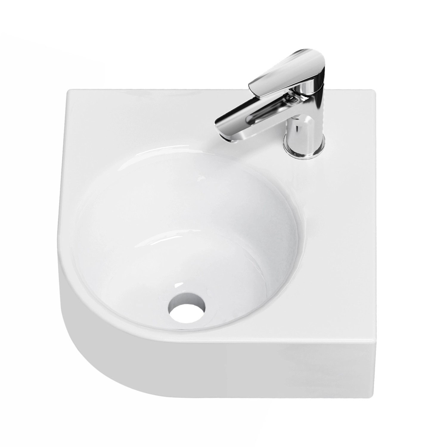 Emke Badezimmerwaschbecken 44 x 38,5 x 15,5 cm Gewelltes Miniwaschbecken Wa günstig online kaufen