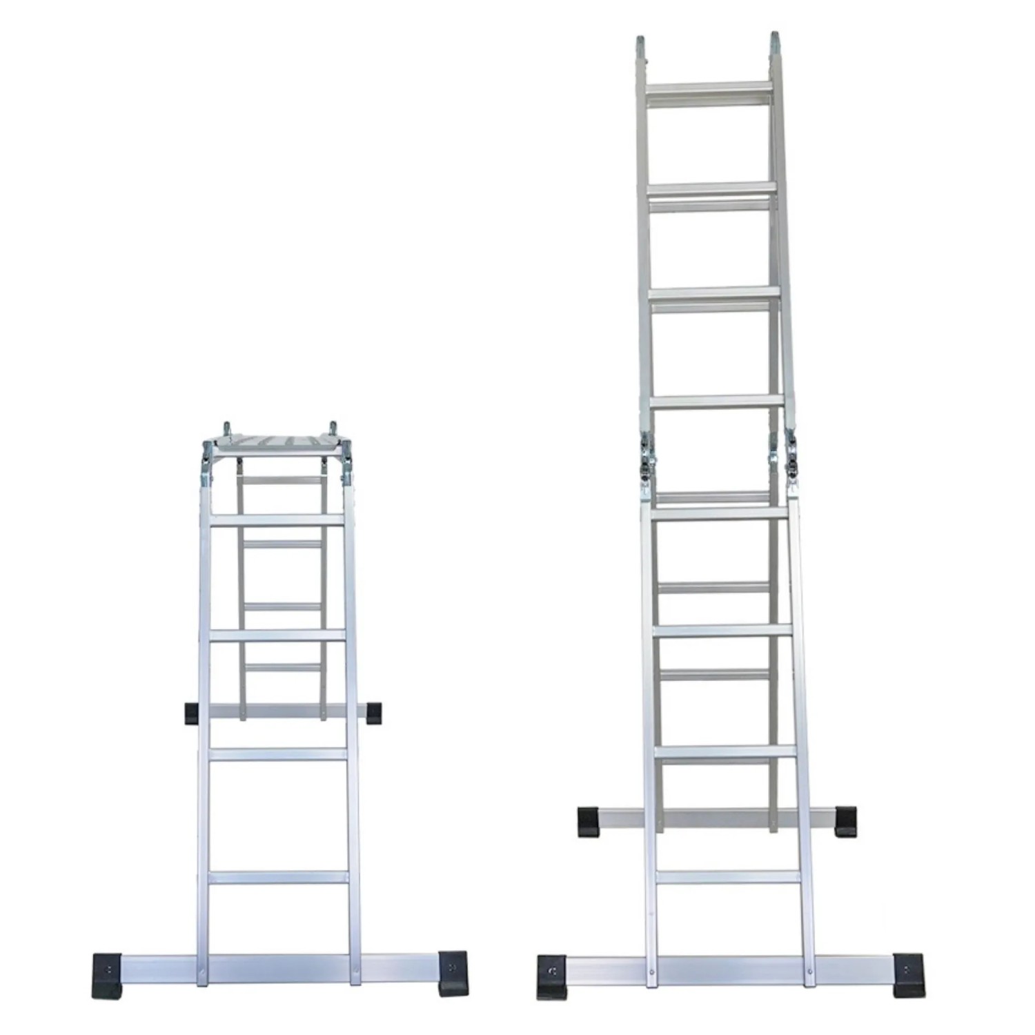 PROREGAL Mehrzweckleiter MULTISTEP, als Anlegeleiter und Arbeitsgerüst aufgebaut.