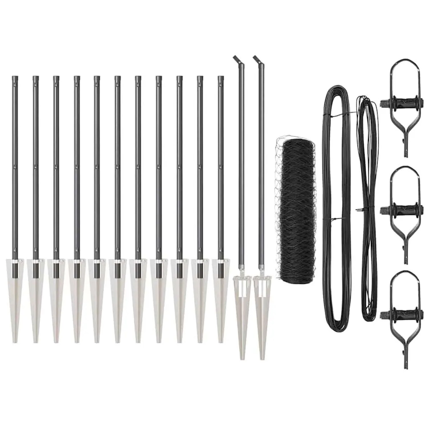 vidaXL Zaunpfosten Grau 25 x 0,5 m 36 mm Netz Stahl 3353225 günstig online kaufen