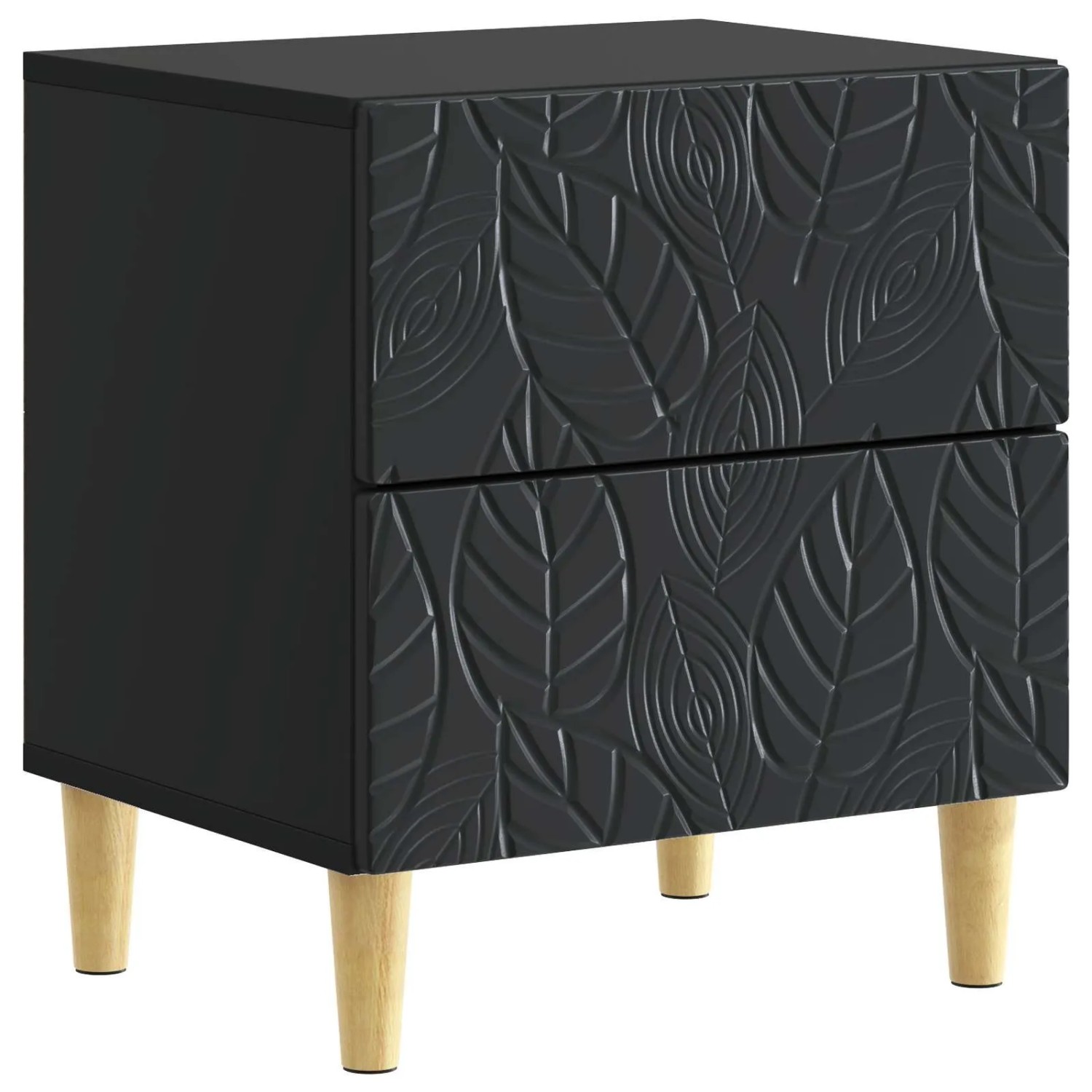 vidaXL Nachttisch Schwarz 43 x 34,5 x 48 cm Holzwerkstoff 894987