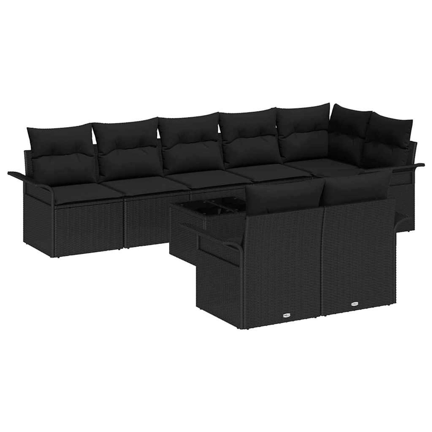 vidaXL 9-Teiliges Garten-Sofa-Set mit Kissen in Beige aus Poly Rattan 33454 günstig online kaufen