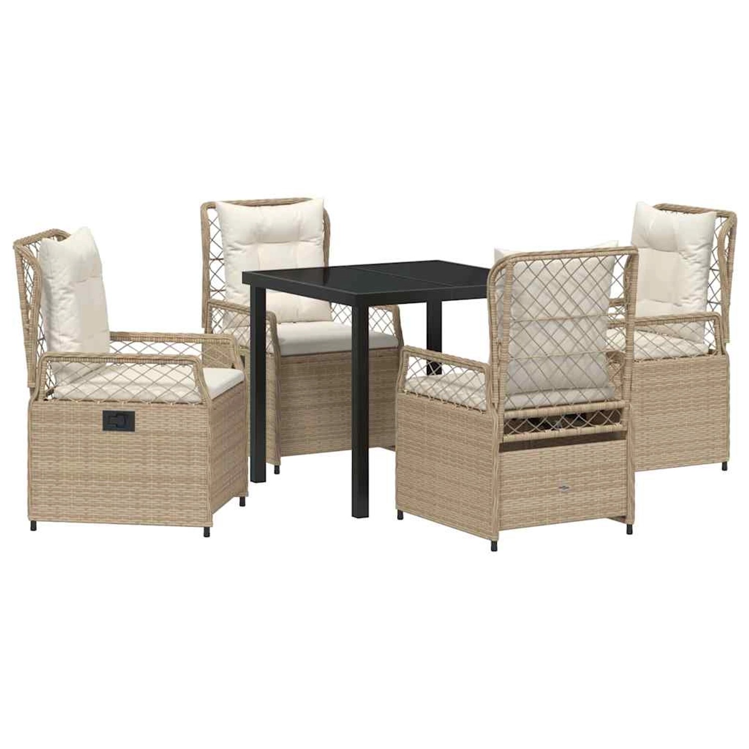 vidaXL Garten Essgruppe 5-Tlg Beige Poly Rattan 3381010 günstig online kaufen