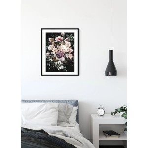 Komar Wandbild Charming Bouquet, 40x50 cm, mit Blumenmotiv im Schlafzimmer.