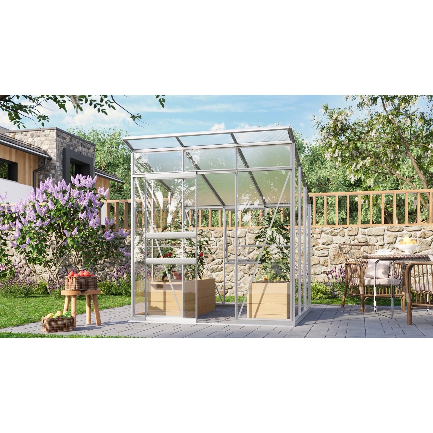 Vitavia Gewächshaus Palma 4450 ESG/HKP Metall 4,4 m² inkl. Fundamentrahmen