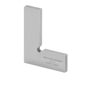 STAHLWERK Flachwinkel 90° aus Edelstahl, 50x40 mm, DIN 875/1 für präzise Winkelprüfung.