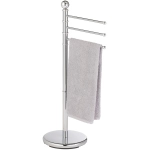 Wenko Handtuchständer, 3-armig, Chrom, mit Handtuch. Ideal zum Trocknen von Handtüchern.