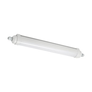 Graue Eglo LED-Wannenleuchte Expert Easy Fix, 60 cm, für Feuchträume und Außenbereiche.