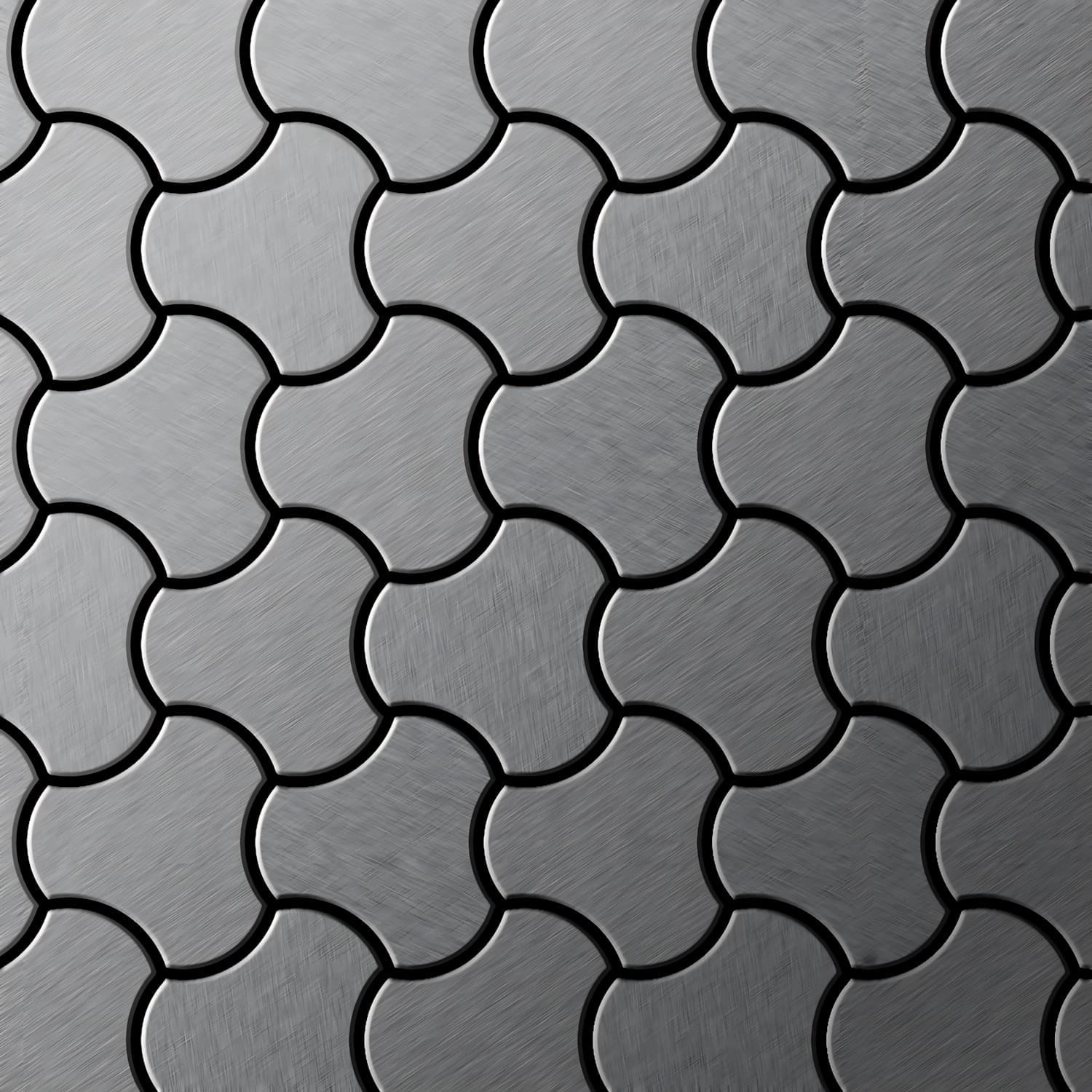 ALLOY Mosaik Fliese Massiv Metall Edelstahl Gebürstet Grau 1,6mm Stark Ubiq günstig online kaufen