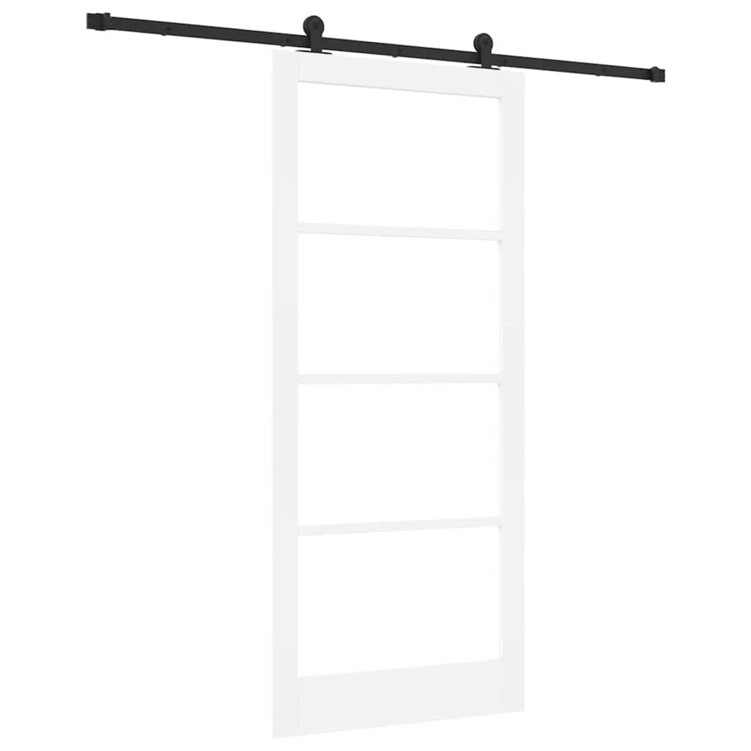 vidaXL Schiebetür ORKDAL Weiß 93 x 211 cm Massivholz Kiefer und Glas 3332150