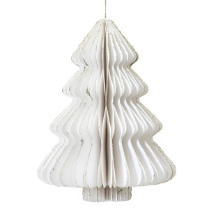 Deko-Anhänger Weihnachtsbaum Papier 15 cm Weiß