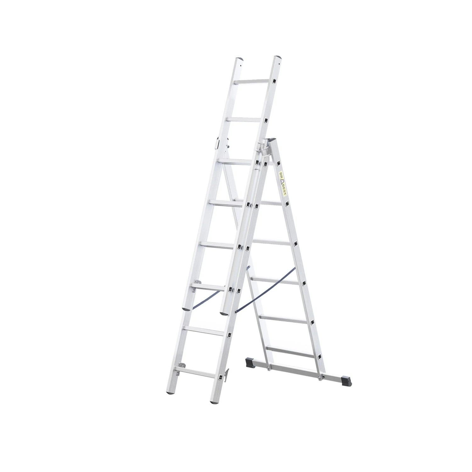 DRABEST Aluminium Multifunktionsleiter 3x6 Für Den Industriellen Einsatz 150 KG