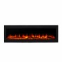 EL Fuego Elektrokamin Meran B130 cm mit LED-Flammen und schwarzem Rahmen.