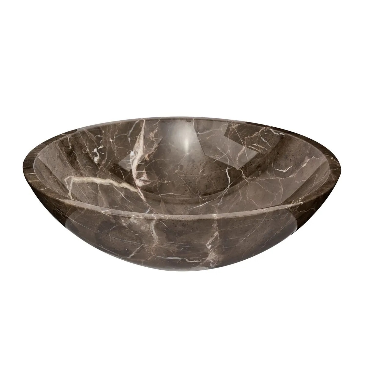 Swiss Aqua Technologies Aufsatzwaschbecken Waschschale Brauner Marmor Ohne Hahnloch und Überlauf 43x43CM