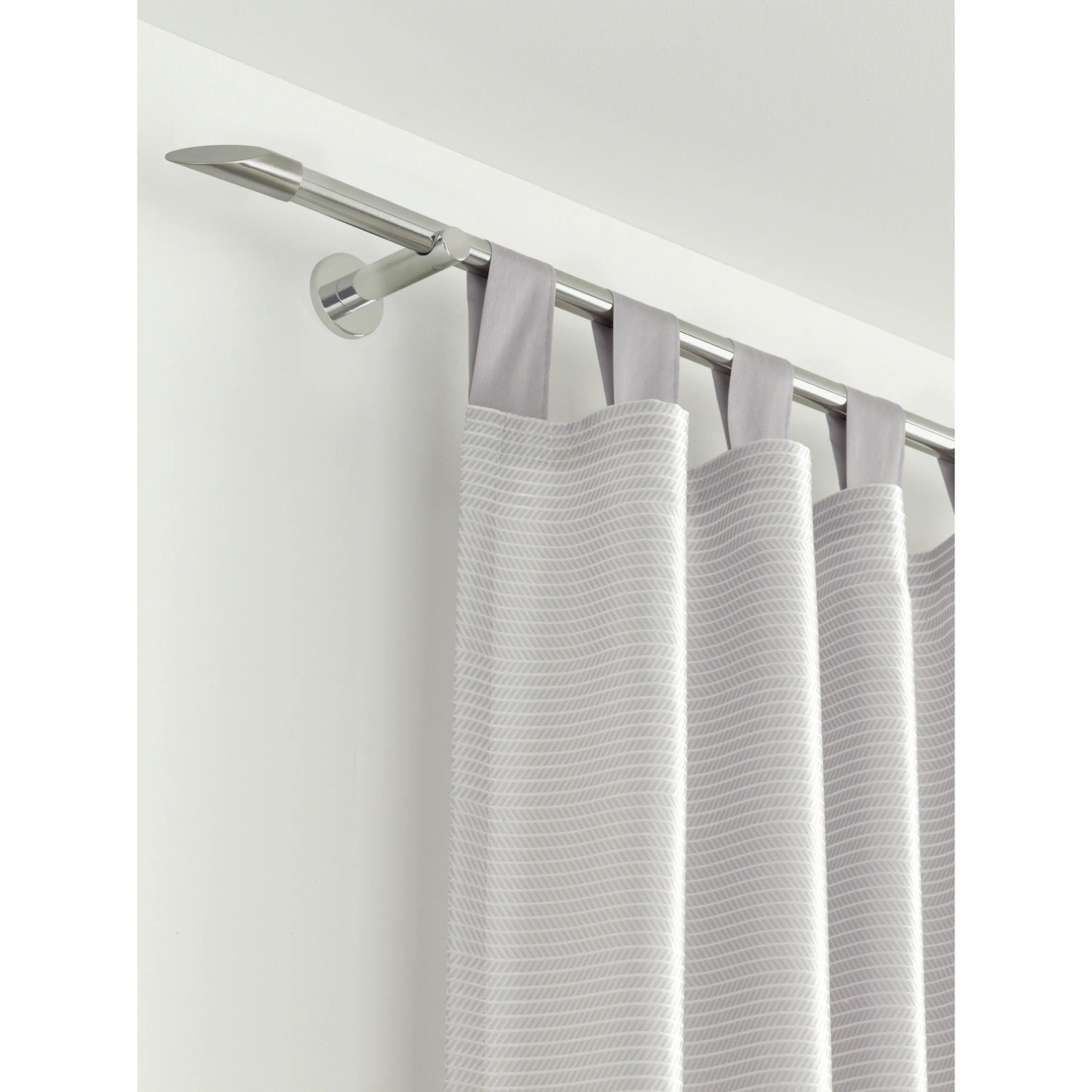 Gardinia Gardinenstange Chicago, 20 mm, Edelstahloptik mit Vorhang.