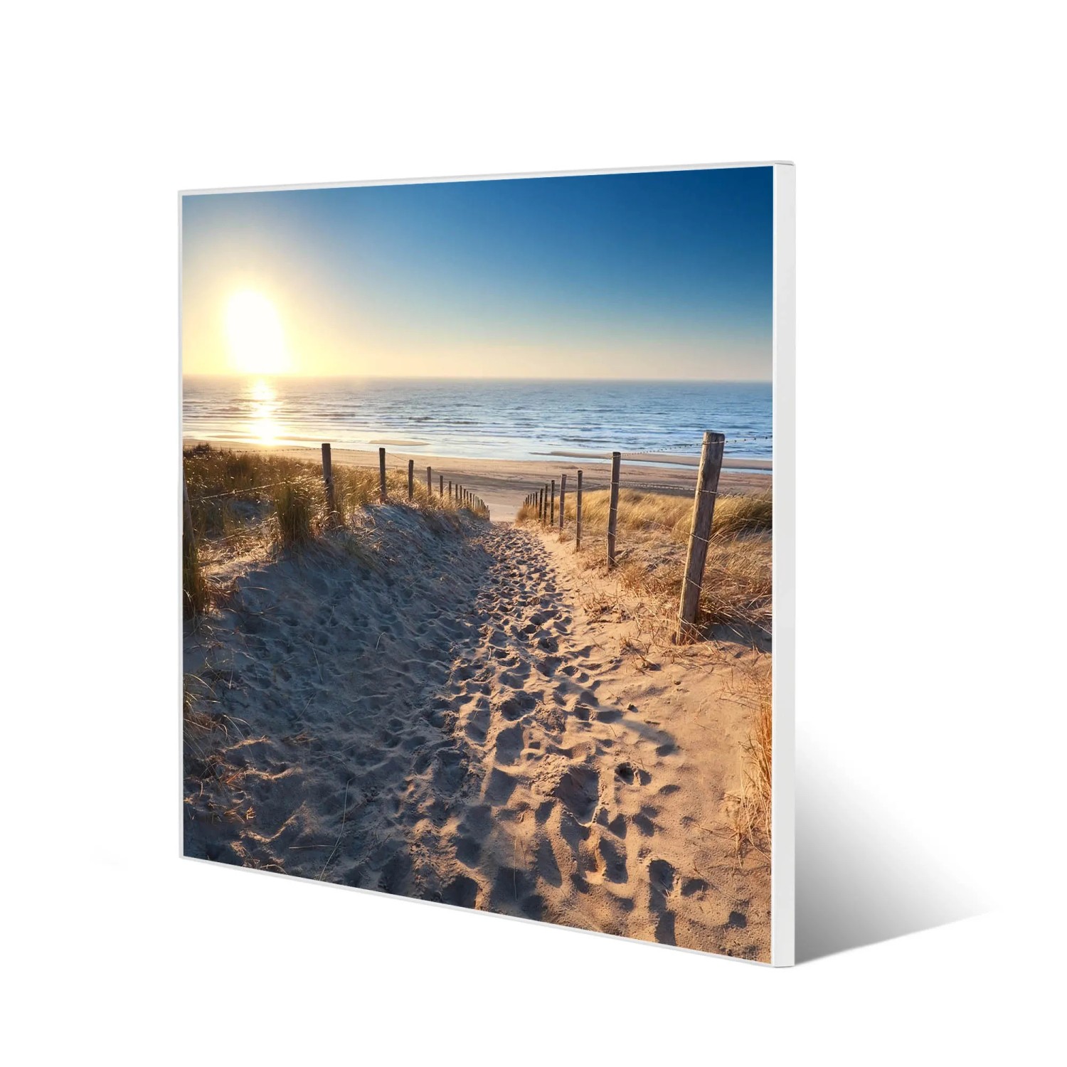 Banjado Glas Magnettafel 50x50 Cm Mit Nordseestrand-Motiv – Beschreibbare Pinnwand Für Küche & Büro