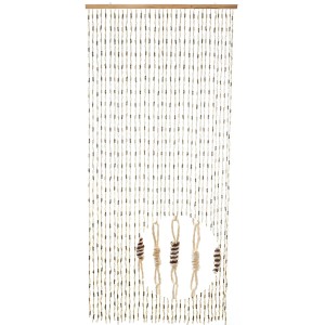 Kobolo Türvorhang Nature, Papiervorhang mit 35 Strängen, 90x200 cm, Dekoartikel für Insektenschutz.